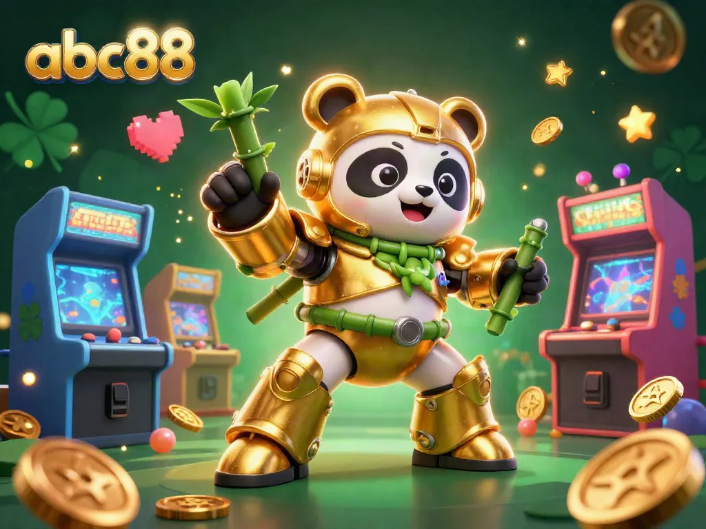 Experience thrilling gaming excitement with abc88 in a vibrant 3D casino scene featuring engaging characters and game machines.