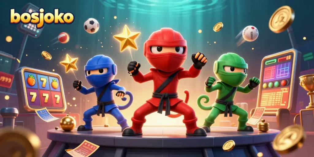 Engage with bosjoko's thrilling slot experience featuring dynamic characters and vibrant game elements.