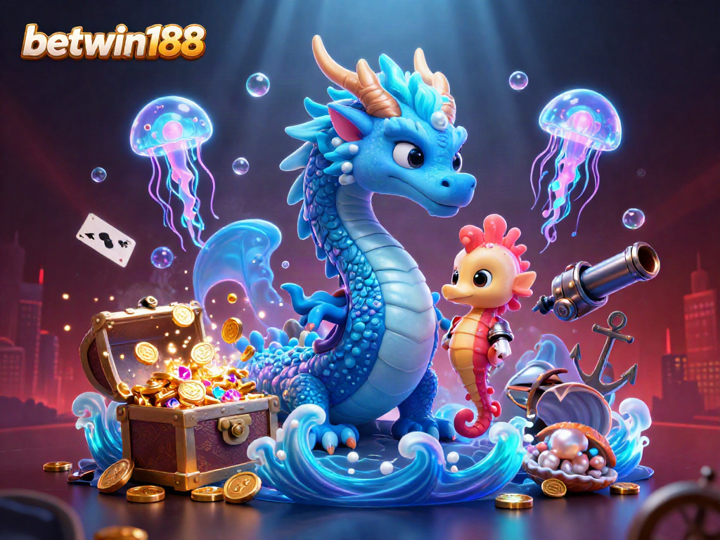 Betwin188 offers a vibrant underwater casino scene featuring characters and dynamic gaming elements. Dive into the excitement!