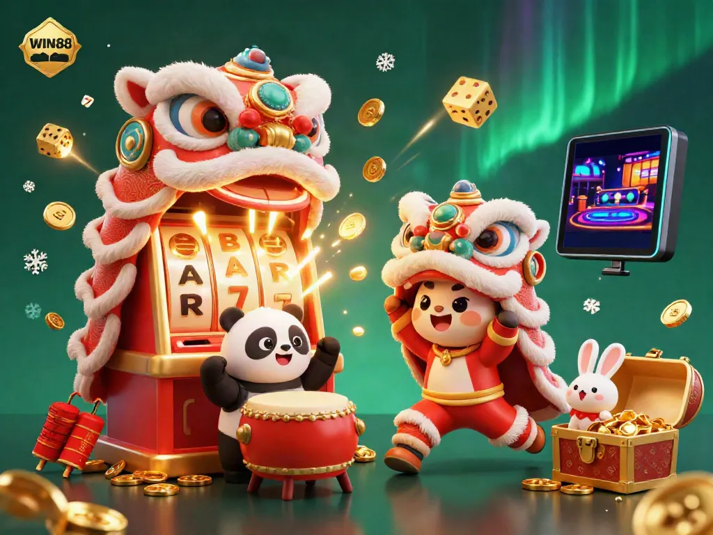 Experience the excitement of WIN88 casino with a lively lion dance and exploding jackpot!