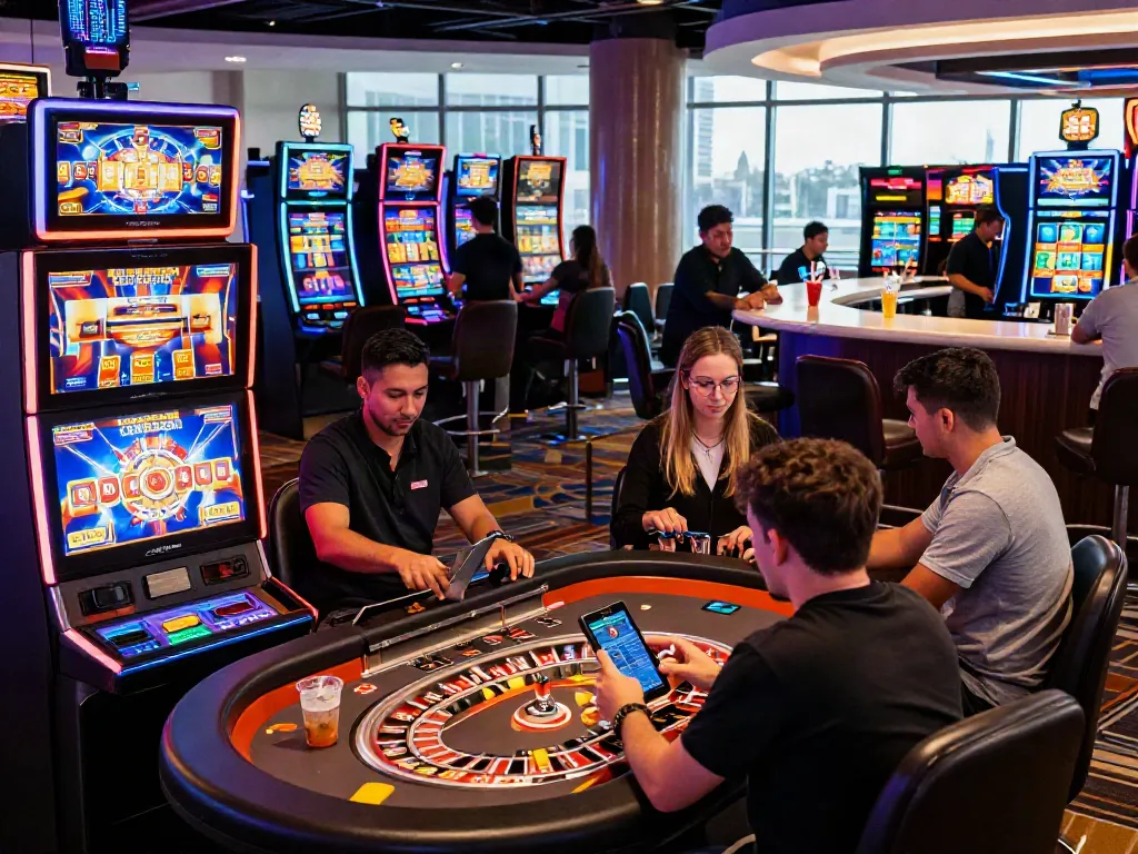 Verde Casino: Spieler genießen vielfältige Spiele in modernem Online-Casino.