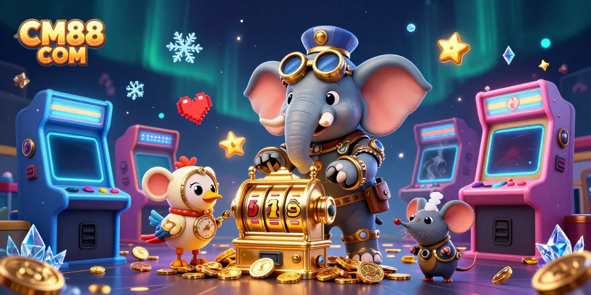 Spin the reels of CM88 COM’s golden slot machines in a vibrant casino world.