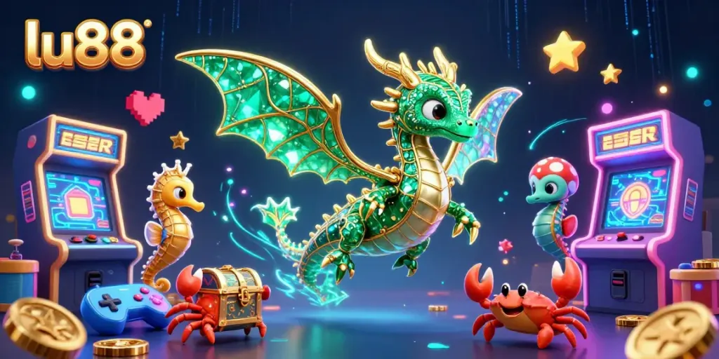 Experience thrilling gaming excitement with lu88's emerald sea dragon and vibrant gaming elements.