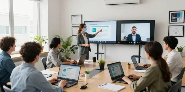 NVQ Level 6 in Saudi Arabia training session with diverse professionals in a virtual classroom.