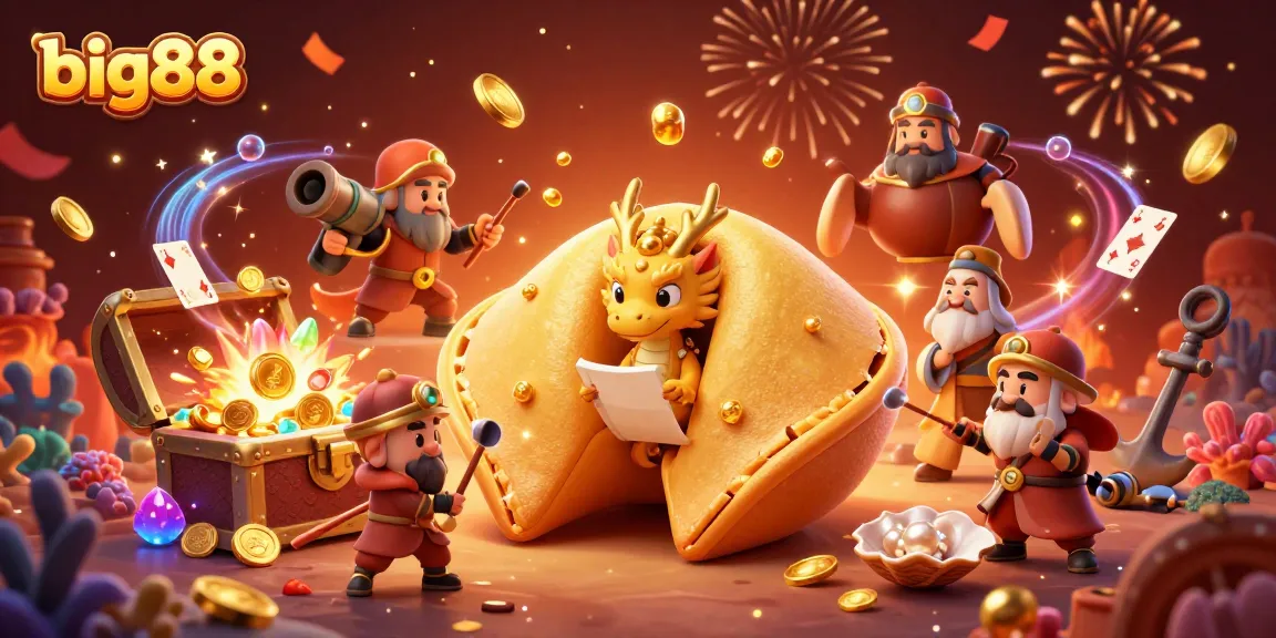 Experience exciting wins at big88 with fortune cookies and underwater treasures in this vibrant casino scene.