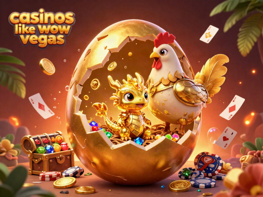 Spin for fun at casinos like wow vegas with a golden dragon and treasure-filled scene.