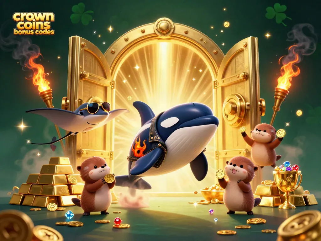 Crown coins bonus codes unlock golden play opportunities in this vibrant 3D casino scene.