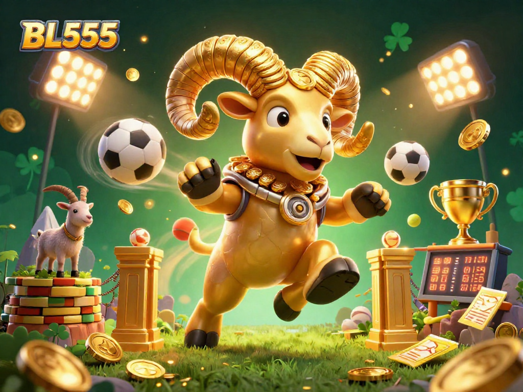Engage in thrilling action at BL555 with dynamic sports elements and captivating golden visuals.