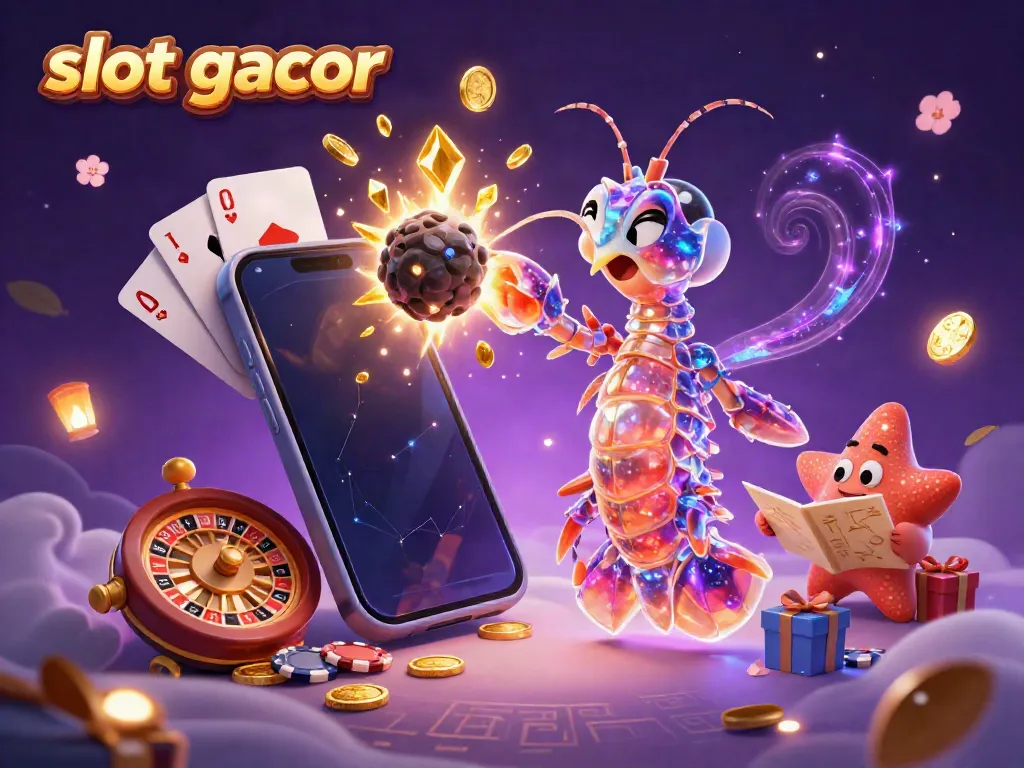 Slot gacor yang menarik dengan illustrasi 3D karakter mencolok di kasino virtual.
