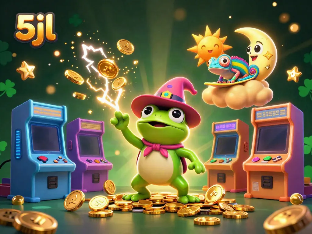 Experience the excitement of 5jl gaming with a vibrant storm of gold coins and magical characters.