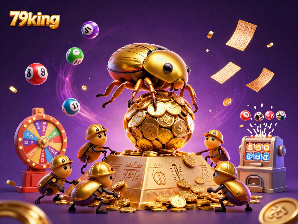 Experience the thrilling action of 79king with vibrant casino-themed elements in a spectacular illustration.