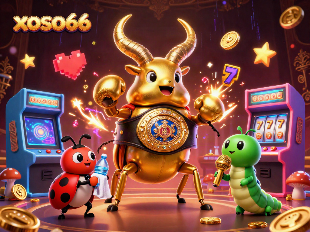 Experience thrilling gameplay with xoso66 in this vibrant 3D casino scene packed with action.