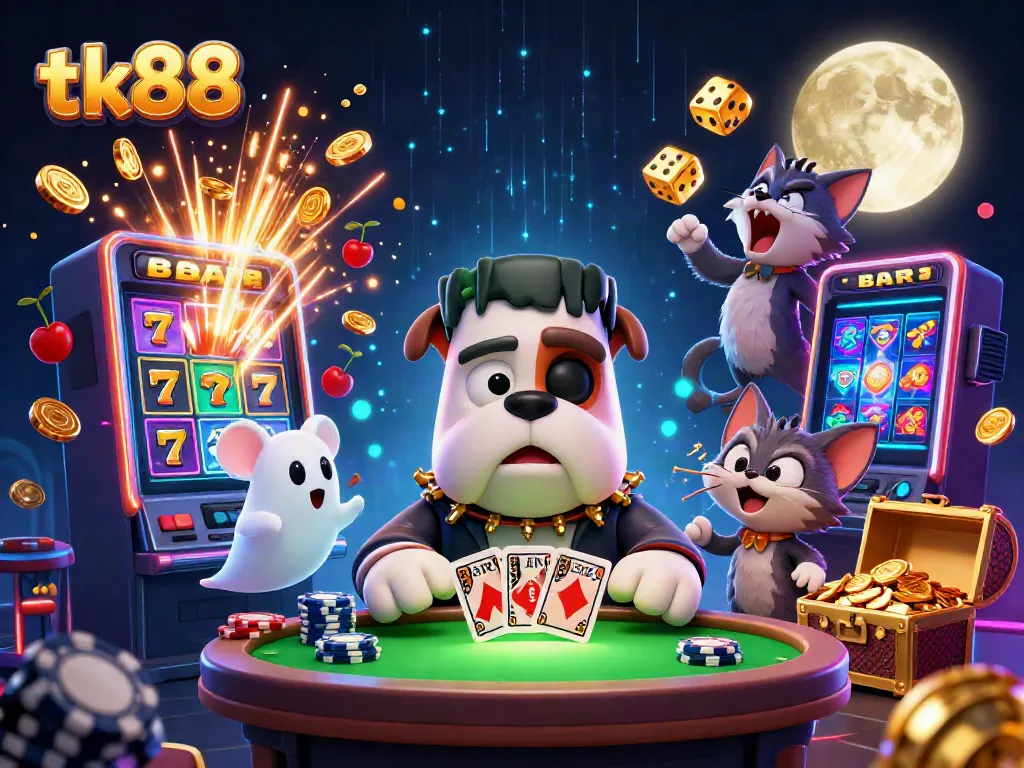 Experience thrilling games at tk88 with engaging characters and vibrant casino elements.