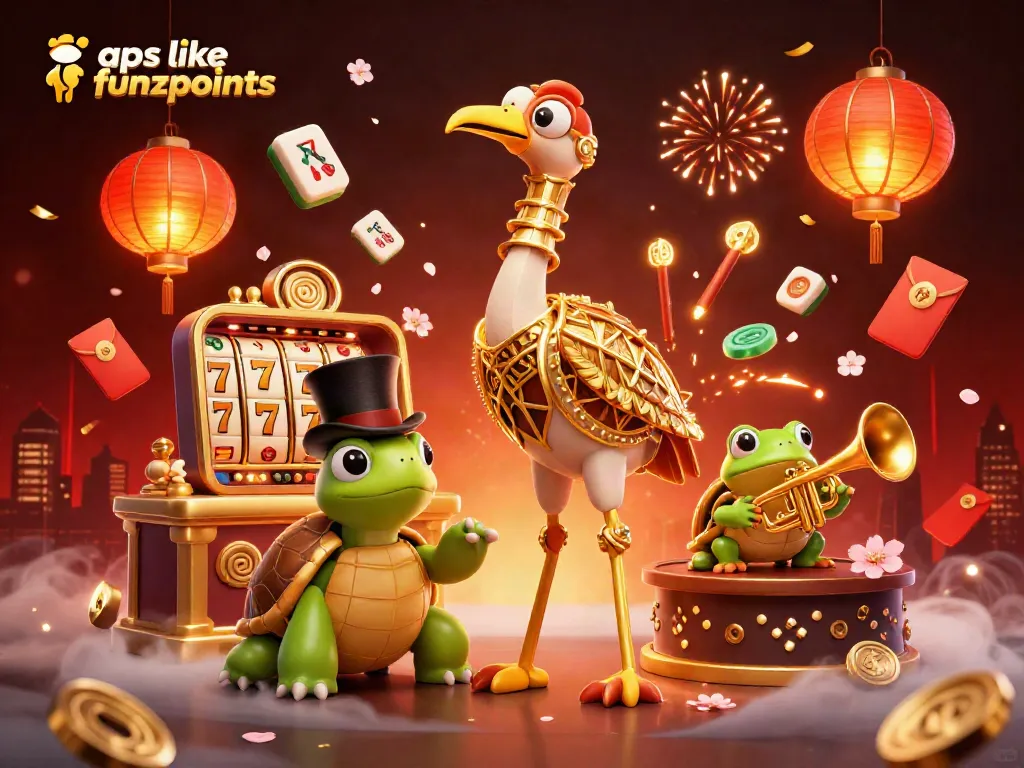 Enjoy fun games like apps like funzpoints with colorful slots and festive casino elements.