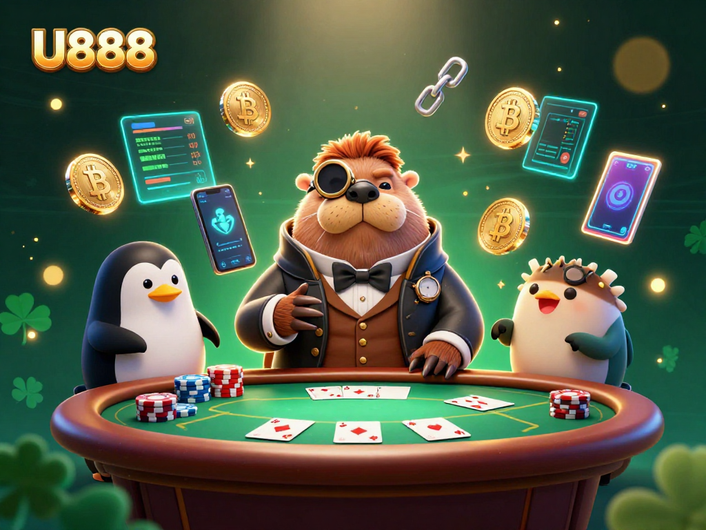 Experience thrilling poker at U888 featuring a jolly walrus, penguin dealer, and bluffing pufferfish.