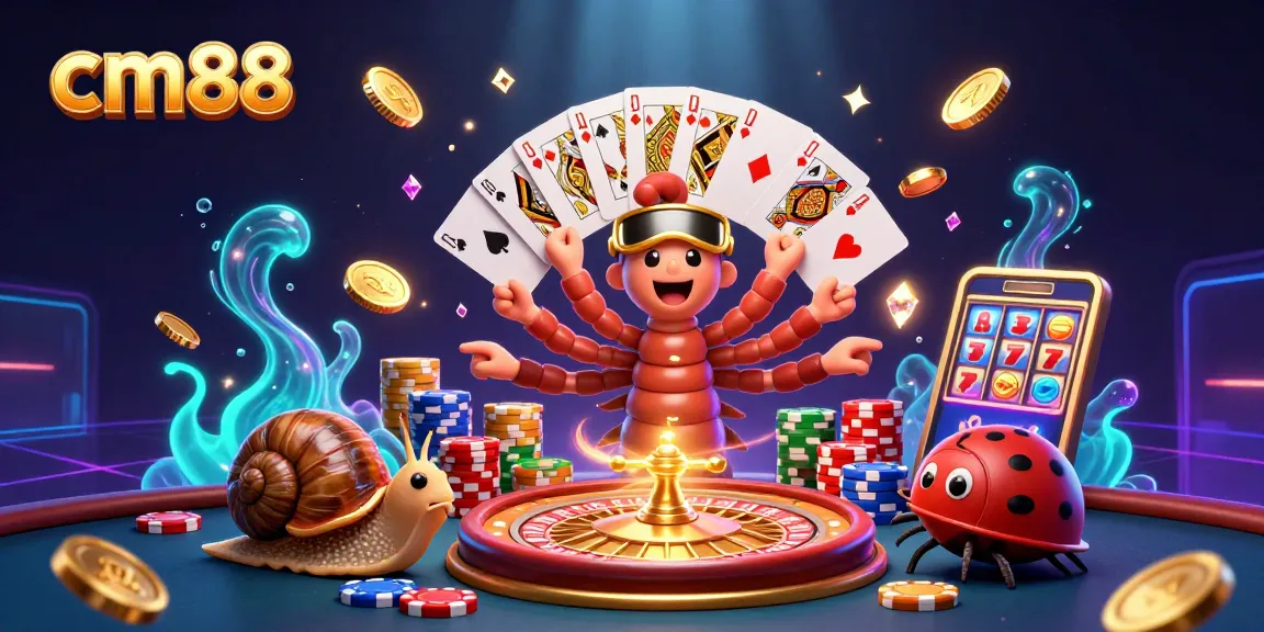 Spin and win with cm88, showcasing vibrant casino characters and dynamic games for ultimate excitement.