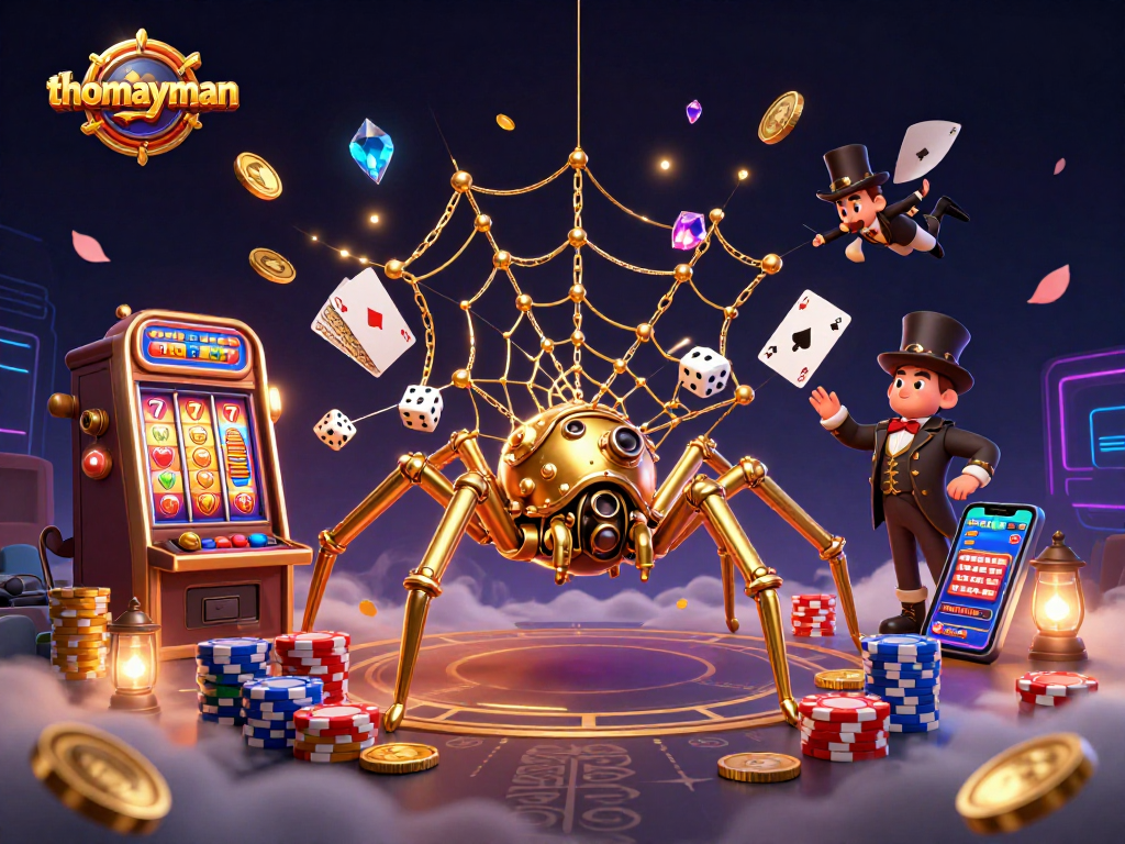 Experience thomayman with a captivating steampunk-themed 3D casino illustration showcasing dynamic gaming elements.