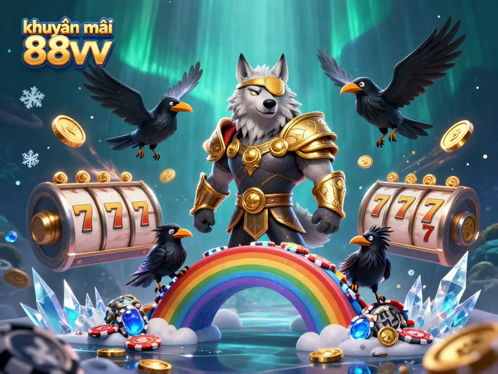 Engage with khuyễn mãi 88vv through an action-packed slot gaming scene with rich visual details.