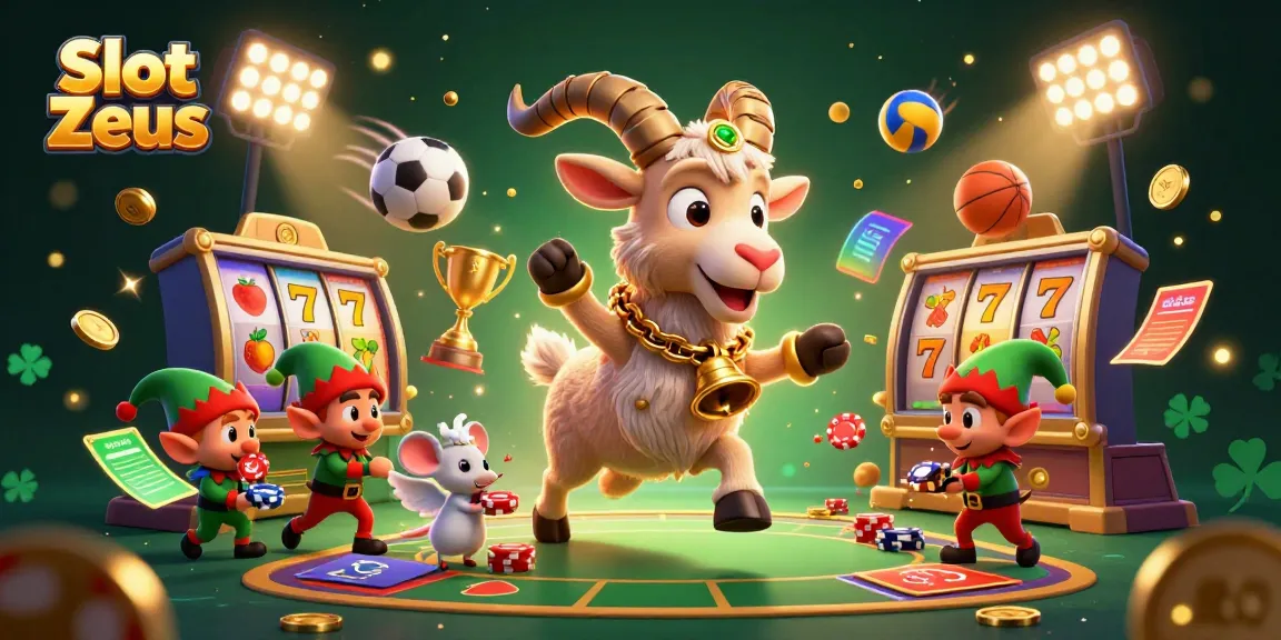 Mainkan Slot Zeus dengan suasana kasino yang meriah di ilustrasi 3D yang kaya warna.