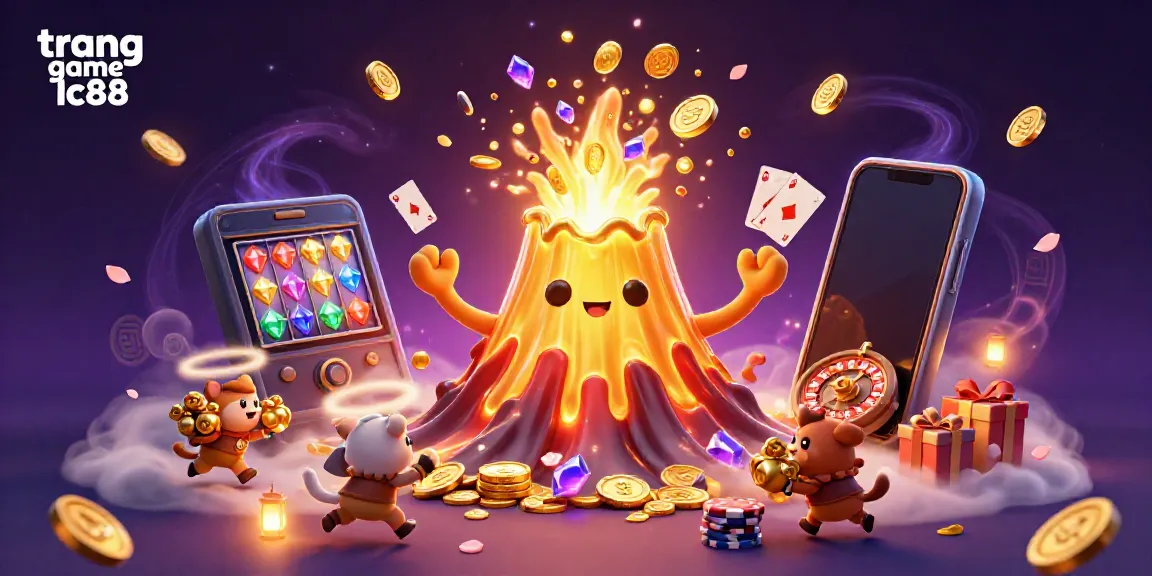 Experience excitement on trang game lc88 with a vibrant casino scene filled with treasures, games, and adventure.