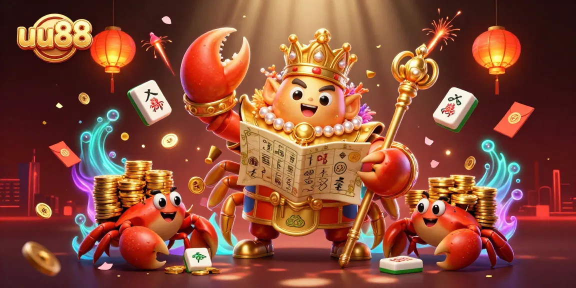 Win big with uu88 as a golden crab emperor leads a festive casino adventure.