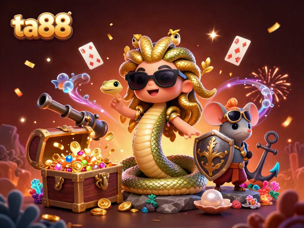 Experience immersive gameplay at ta88 with a vivid casino scene featuring engaging characters and vibrant decorations.
