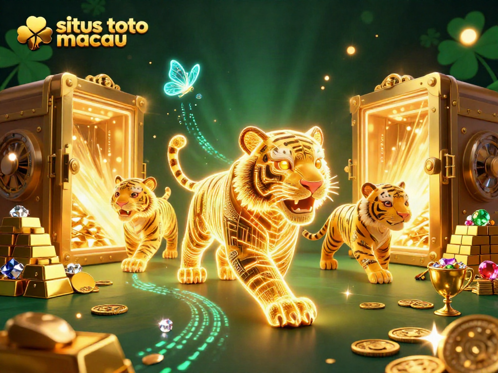 Menggandakan peluang dengan situs toto macau yang menampilkan harimau emas 3D dan harta karun berkilau.
