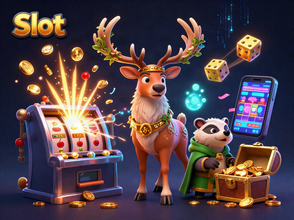 Experience thrilling Slot gameplay with a Celtic druid, wise badger, and vibrant casino elements.