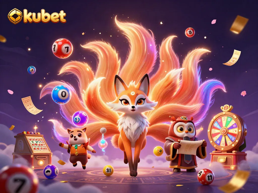 Engage with kubet to unlock vibrant lottery experiences in this colorful illustration.