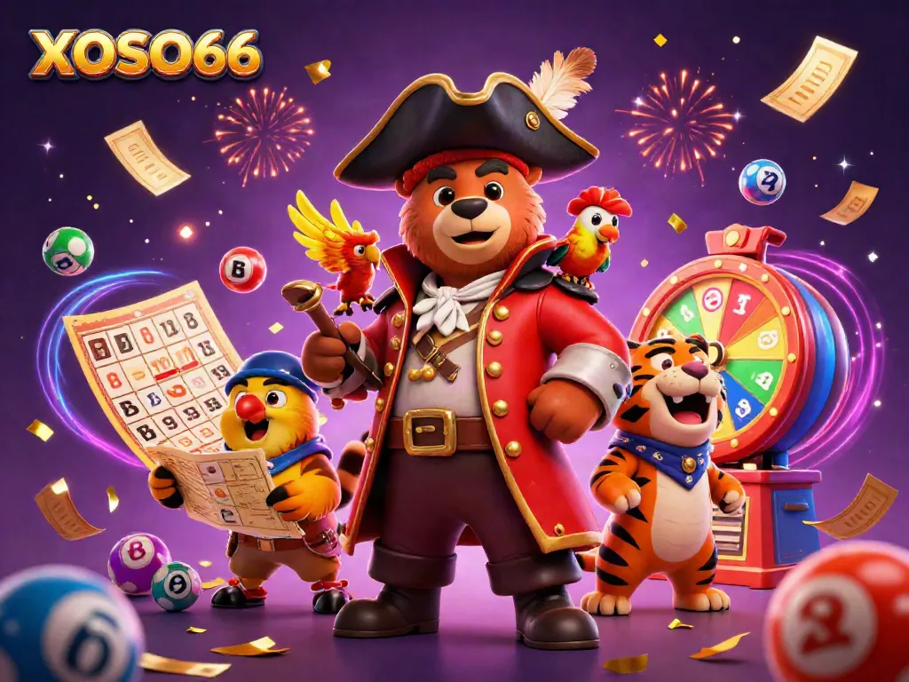 XOSO66 transforms the gaming experience with vibrant lottery elements and engaging characters.