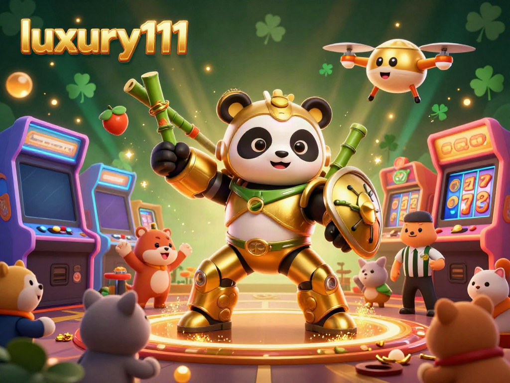 Engage in thrilling gaming adventures at luxury111 with a vibrant casino atmosphere featuring colorful arcade elements.
