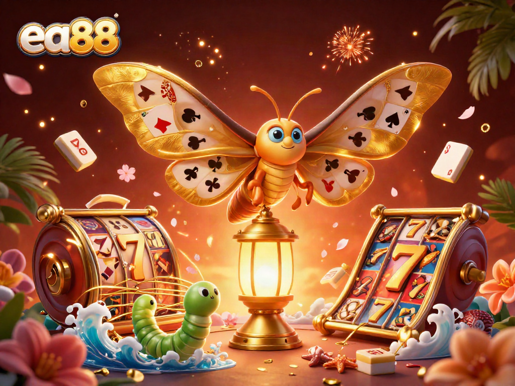 Engage in thrilling gameplay at ea88 with a vibrant 3D casino scene showcasing animated elements.