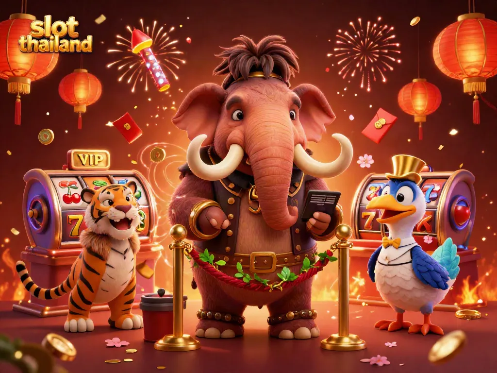 Explore exciting slot thailand adventures with vibrant characters and colorful casino elements.