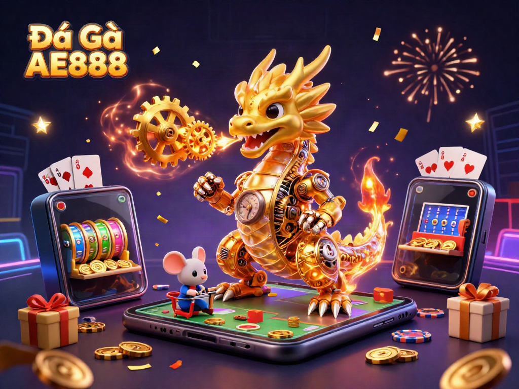 Experience thrilling cockfighting action with Đá Gà AE888 in this dynamic gaming scene.