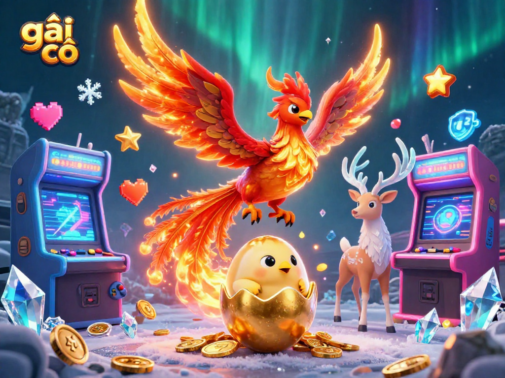 Engaging scene of gái gọi with vibrant casino game elements and mythical characters