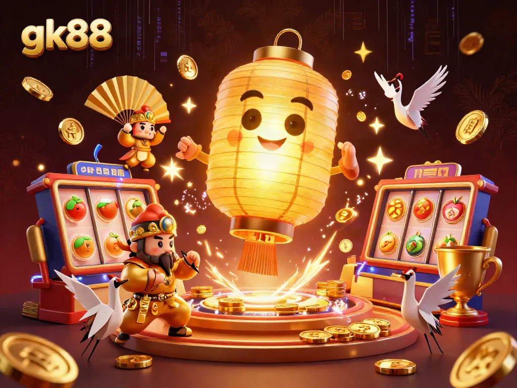 Engage with gk88's exciting gaming world as golden lanterns and fan warriors elevate the online casino experience.
