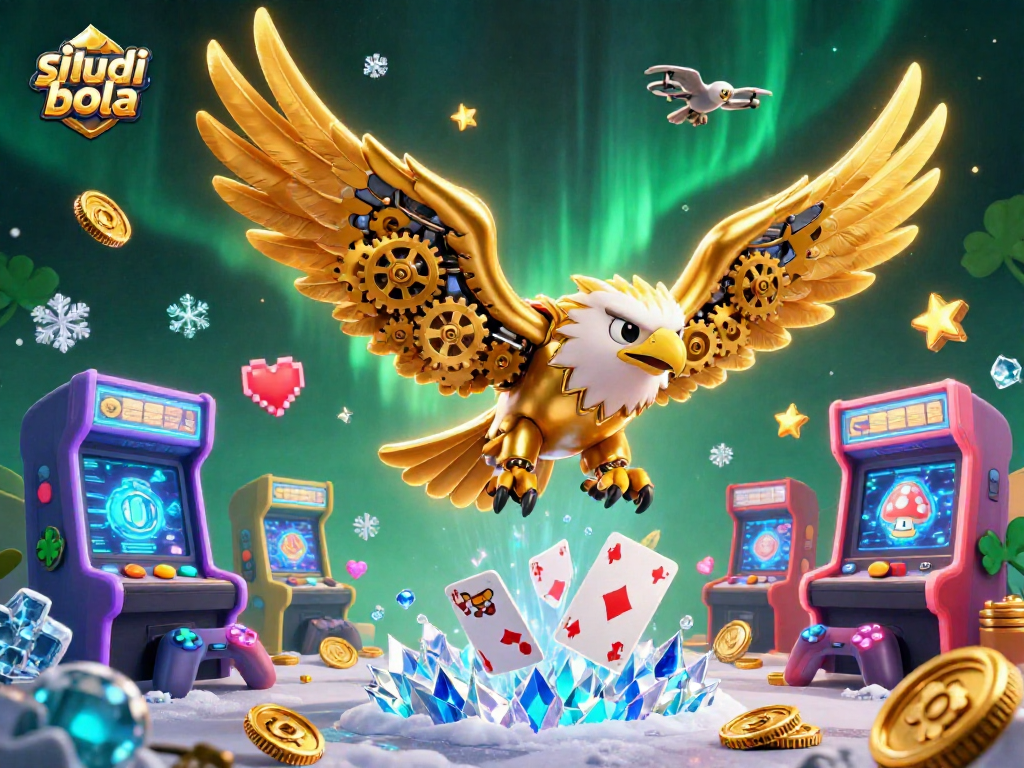 Engage with exciting betting opportunities at situs judi bola, illustrated by dynamic characters and casino elements in 3D.