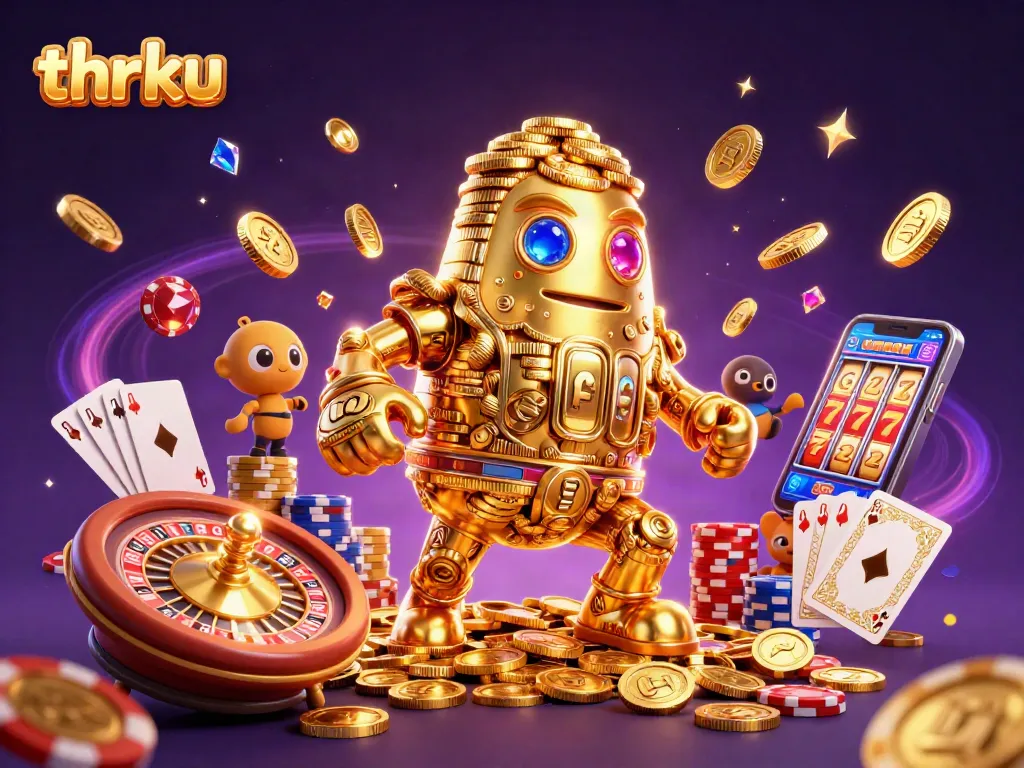 Spin with thrku's vibrant online casino experience featuring golden golem and dynamic games.
