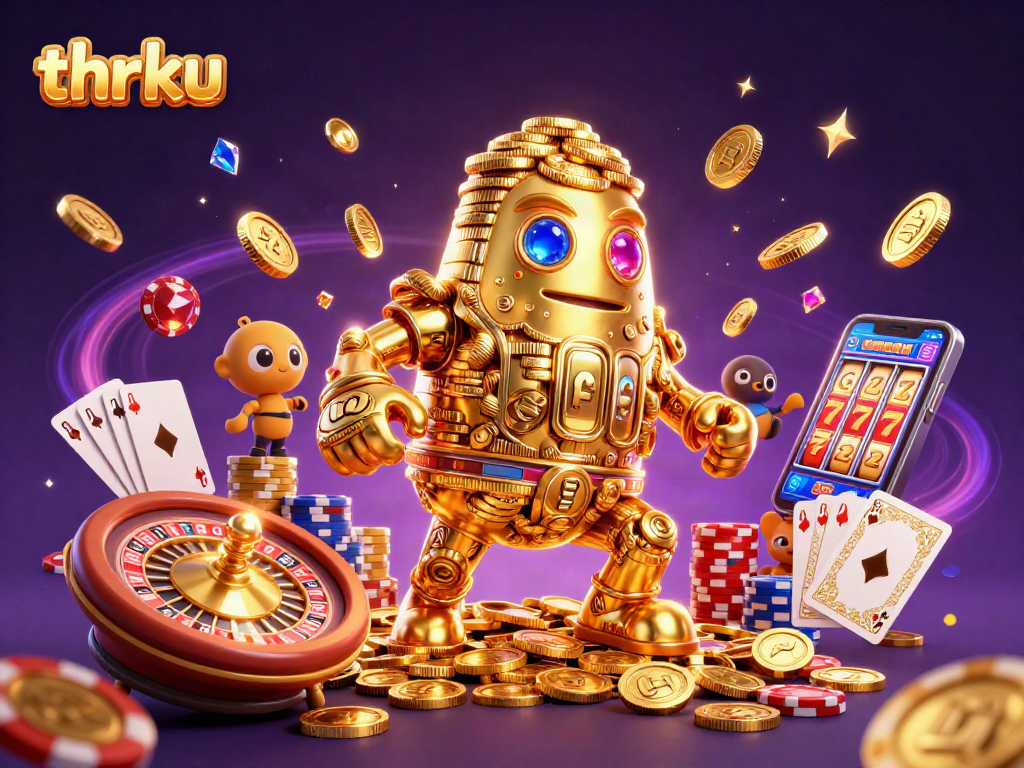 Spin with thrku's vibrant online casino experience featuring golden golem and dynamic games.